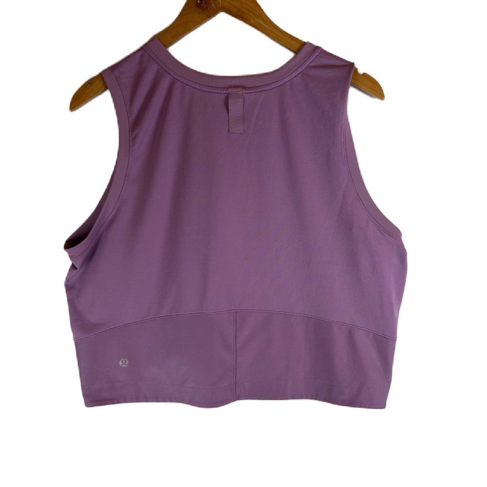 Lululemon Train to Be Tank Top Purple Cropped Mesh Athletic Sleeveless Gym Sz 12 - Picture 2 of 9